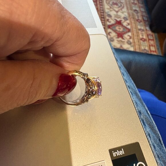 Le Vian 14k Strawberry Rose Gold Amethyst Chocolate Vanilla Diamond Ring Size 5 - Picture 5 of 8